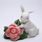 Ceramic Rabbit With Rose Flower Salt & Pepper Shakers, Home Décor, Gift for Her, Gift for Mom, Kitchen Décor, Spring Décor, Easter Décor